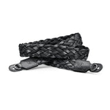 Carrying Strap, flat braided rayon & leather cord