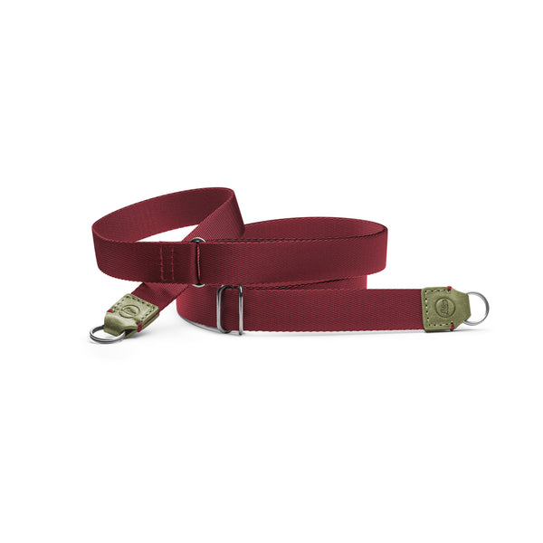 Leica D-Lux 8 Carrying strap, fabric, leather, olive/burgundy