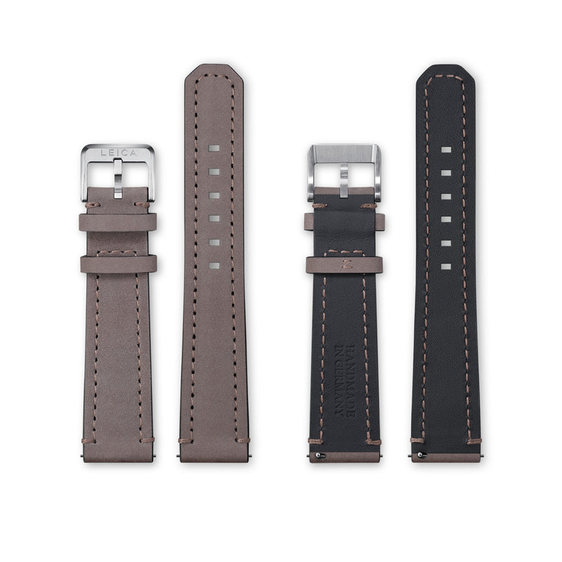Leica ZM 1/ ZM 2 watch strap calf leather Nubuck castano, stainless-steel pin buckle