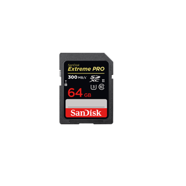 SanDisk Extreme Pro® SDHC 300MB/s UHS-II SD Card- 64GB
