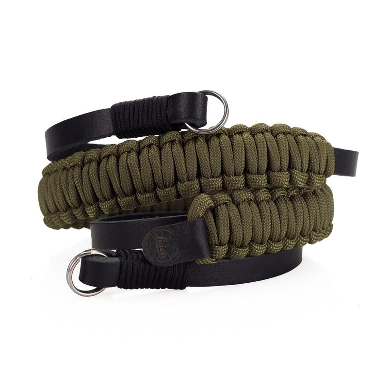 LEICA PARACORD STRAP, BLACK/OLIVE, 126CM, DESIGNED BY COOPH (KEY RING STYLE)